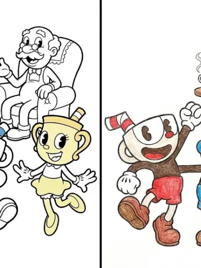 Cuphead coloring pages