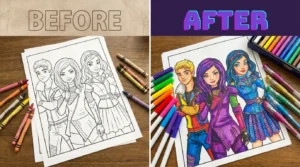 descendants coloring pages