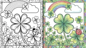 four leaf clover coloring pages