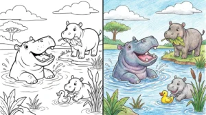 hippo coloring pages