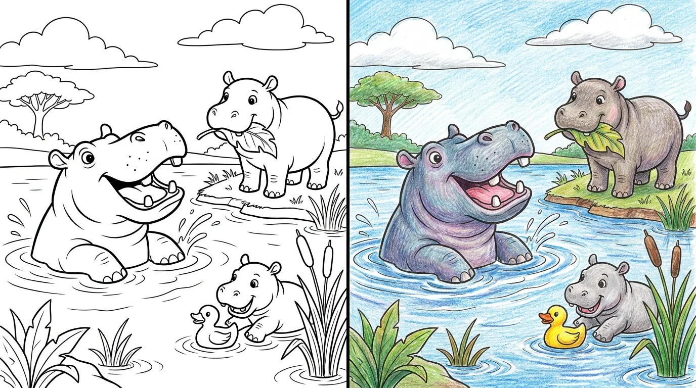 39 Hippo Coloring Pages (Free PDFs)