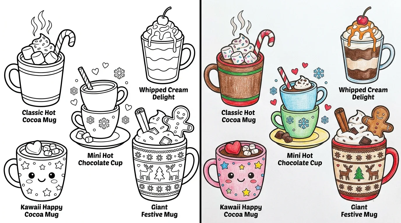 40 Hot Chocolate Coloring Pages (Free PDFs)