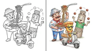 italian brainrot coloring pages