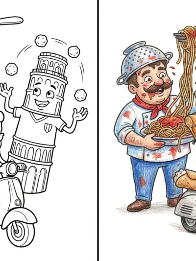 Italian Brainrot coloring pages