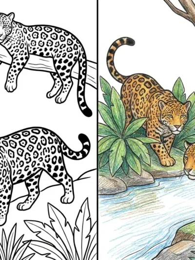 Jaguar coloring pages