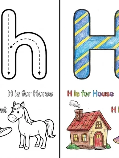 Letter H coloring pages