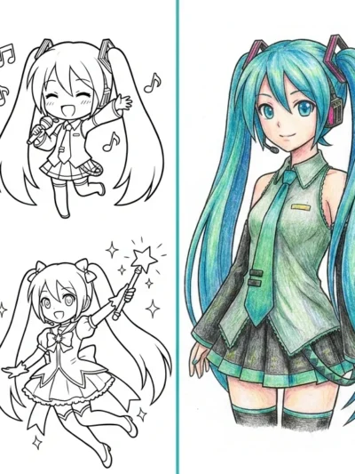 Miku coloring pages