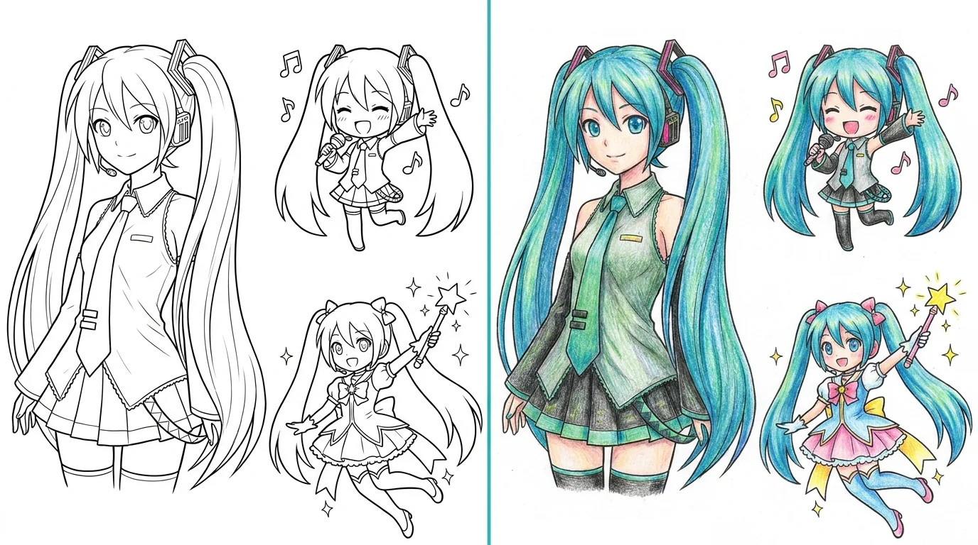 38 Miku Coloring Pages (Free PDFs)