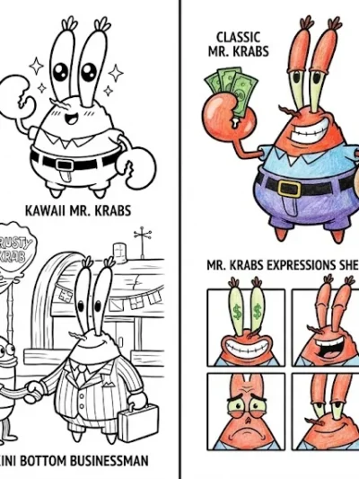 Mr Krabs coloring pages