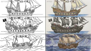 pirate ship coloring pages