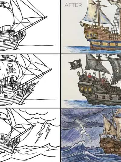 Pirate Ship coloring pages