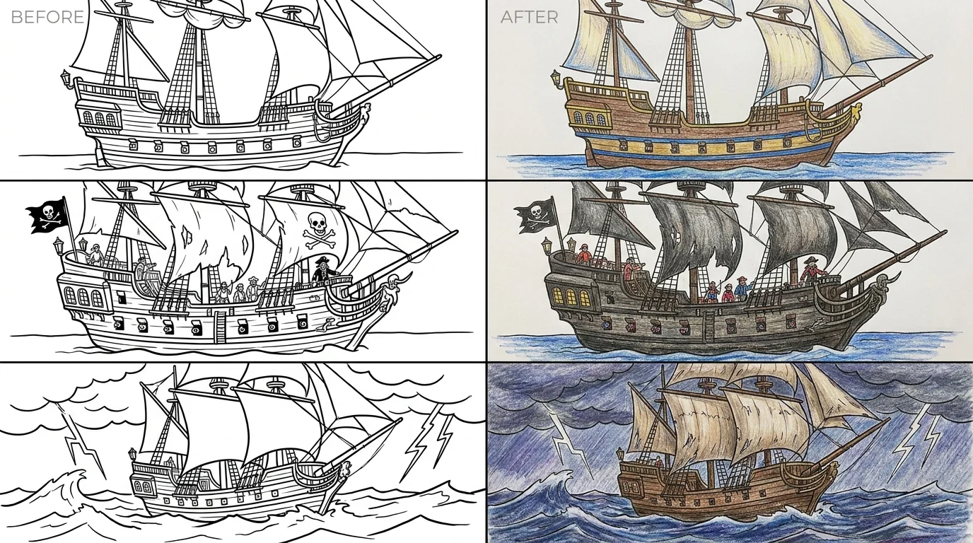46 Pirate Ship Coloring Pages (Free PDFs)
