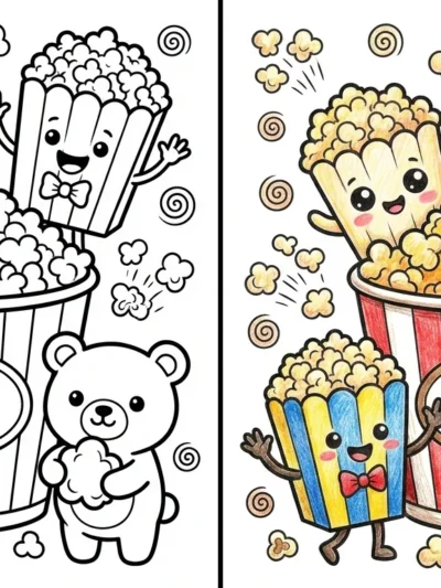 Popcorn coloring pages