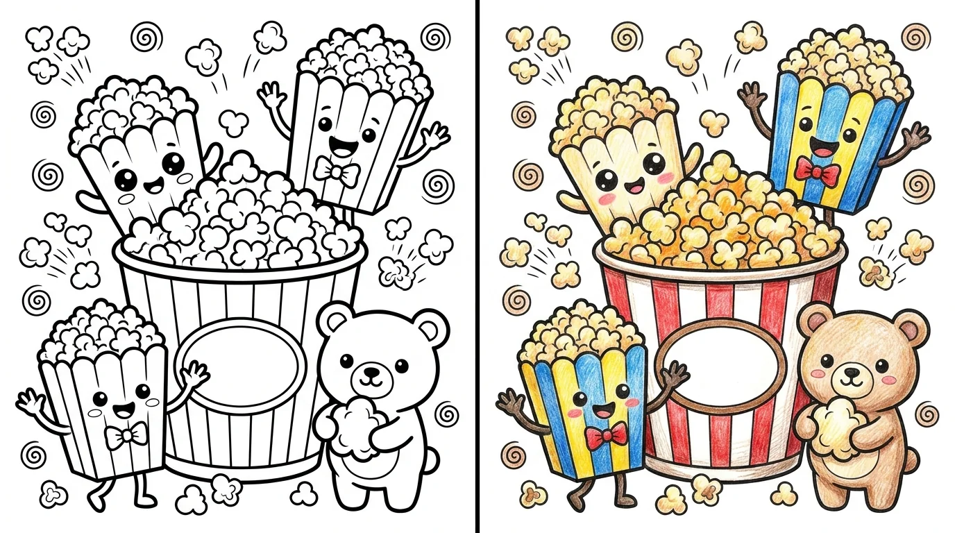 popcorn coloring pages
