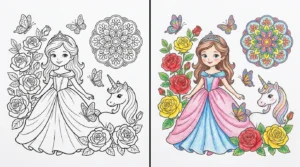 pretty coloring pages