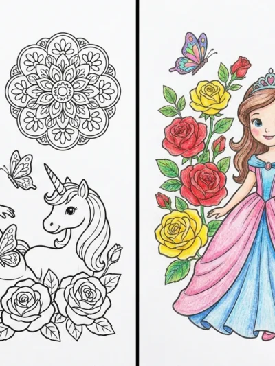 Pretty coloring pages