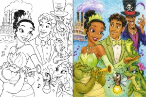 princess and the frog coloring pages