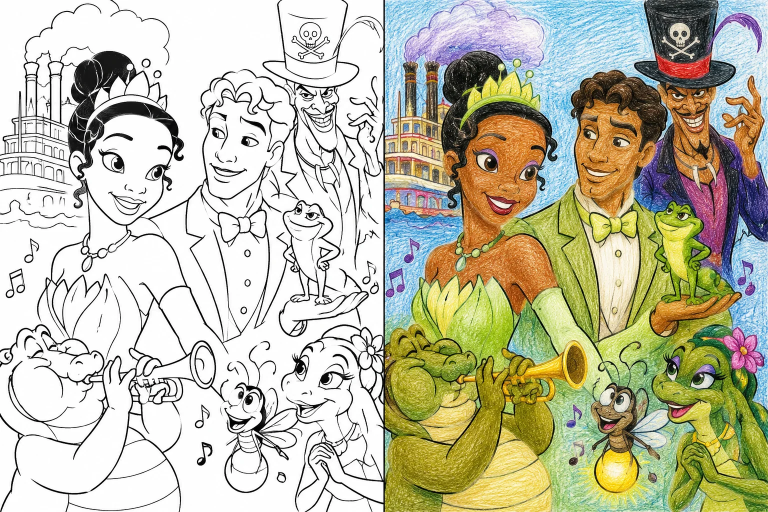 39 Princess And The Frog Coloring Pages (Free PDFs)