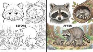 raccoon coloring pages