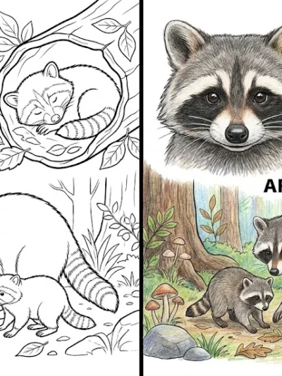 Raccoon coloring pages