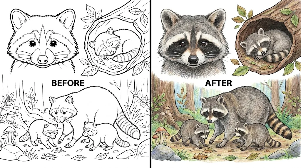 40 Raccoon Coloring Pages (Free PDFs)
