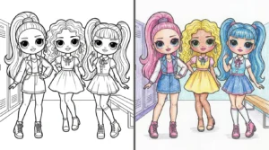 rainbow high coloring pages
