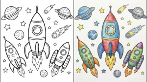 rocket ship coloring pages