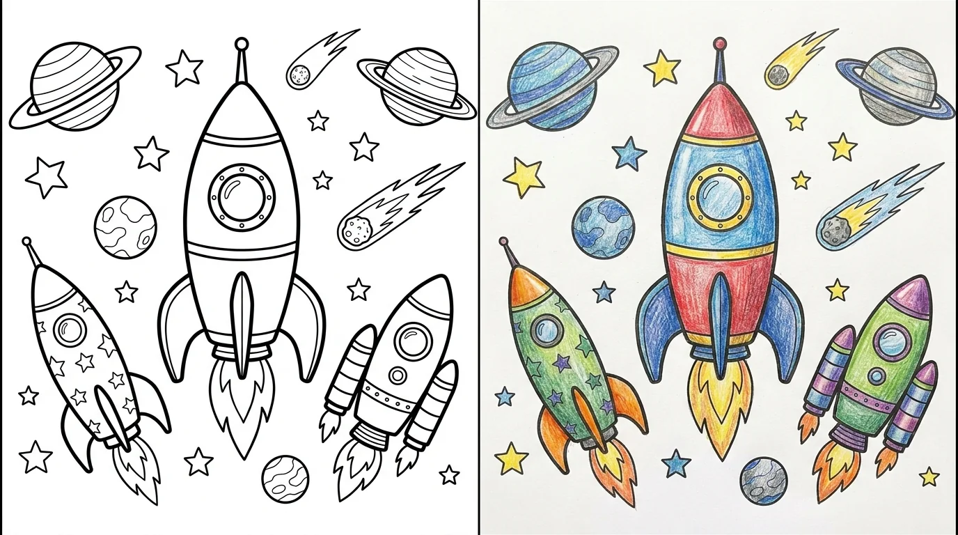 43 Rocket Ship Coloring Pages (Free PDFs)
