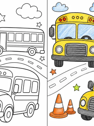 School Bus coloring pages