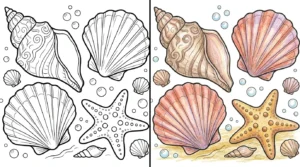 seashell coloring pages