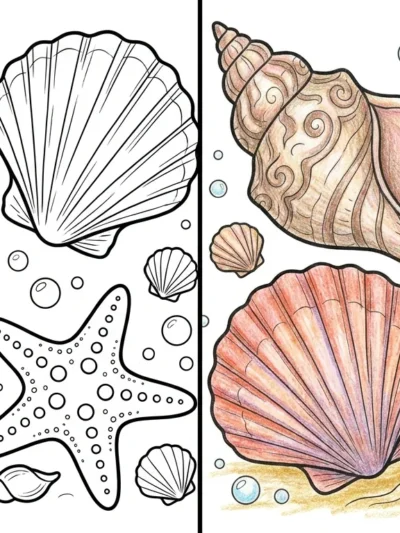 Seashell coloring pages