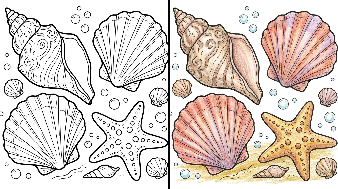 43 Seashell Coloring Pages (Free PDFs)