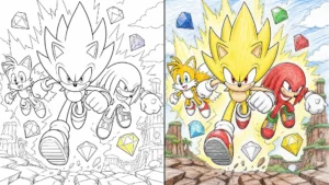 super sonic coloring pages