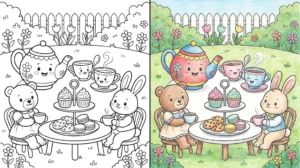 tea party coloring pages