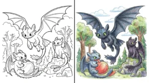 toothless coloring pages