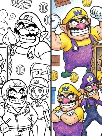 Wario coloring pages