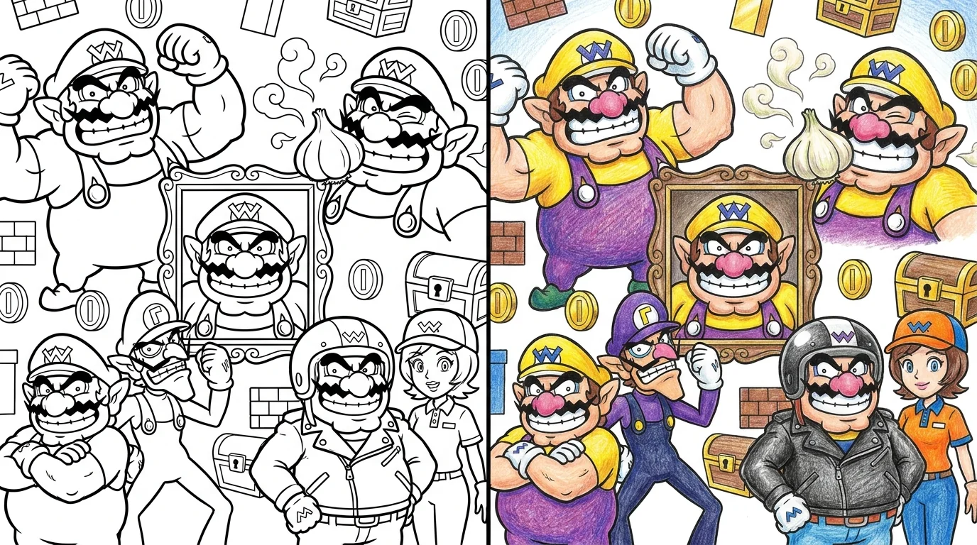 21 Wario Coloring Pages (Free PDFs)