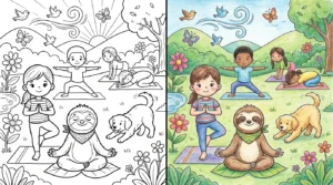 yoga coloring pages