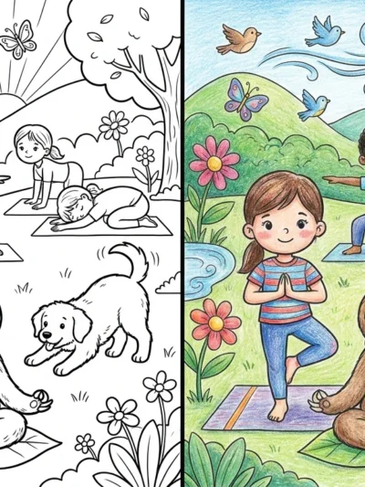 Yoga coloring pages