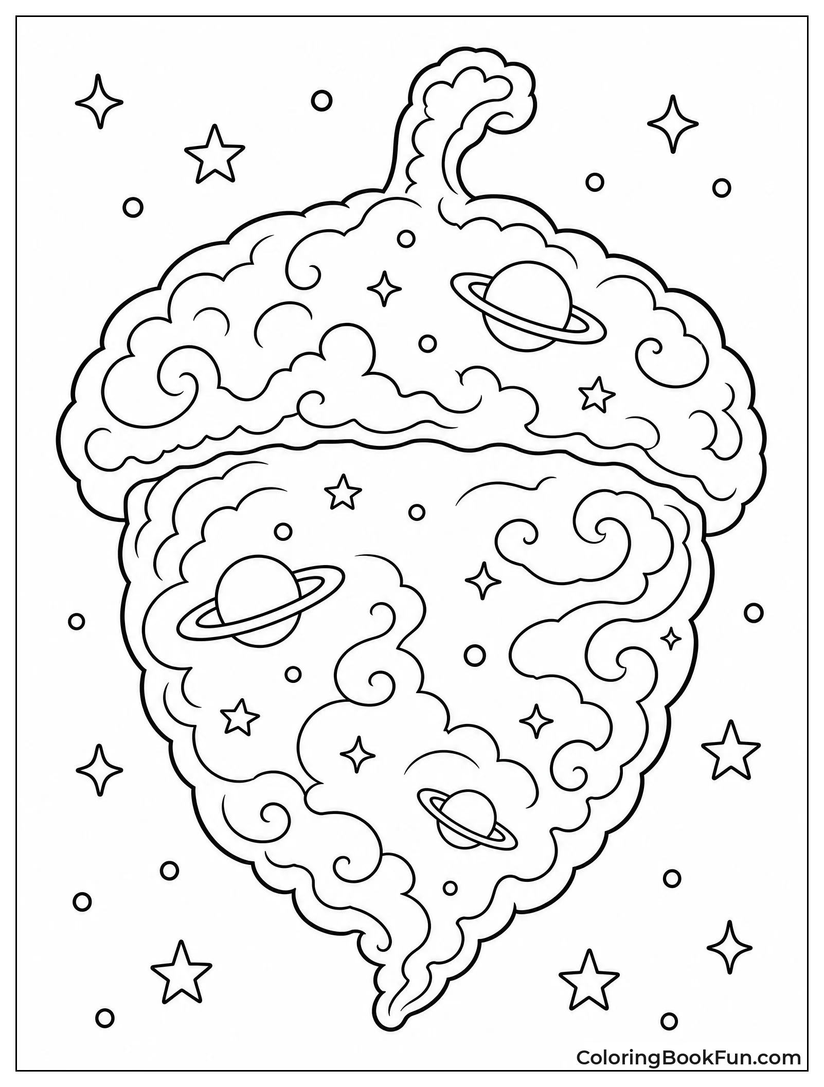 Acorn Shaped Nebula In Space