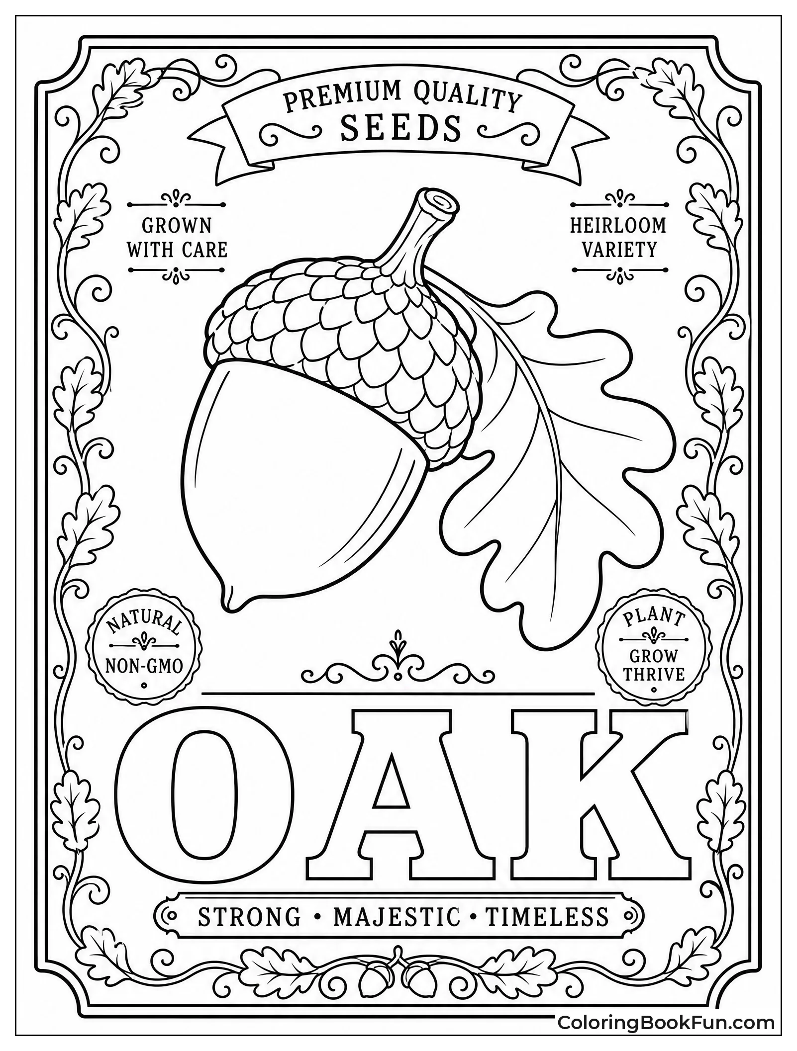 Vintage Seed Packet With Acorn