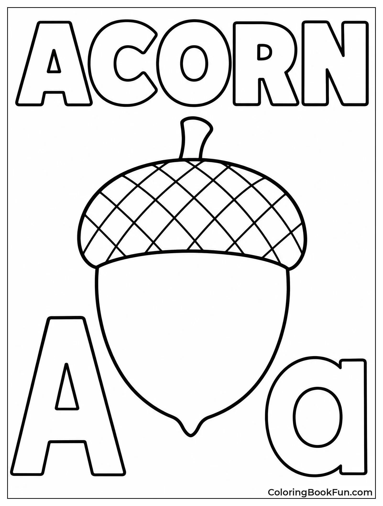 Acorn Next To Letter A