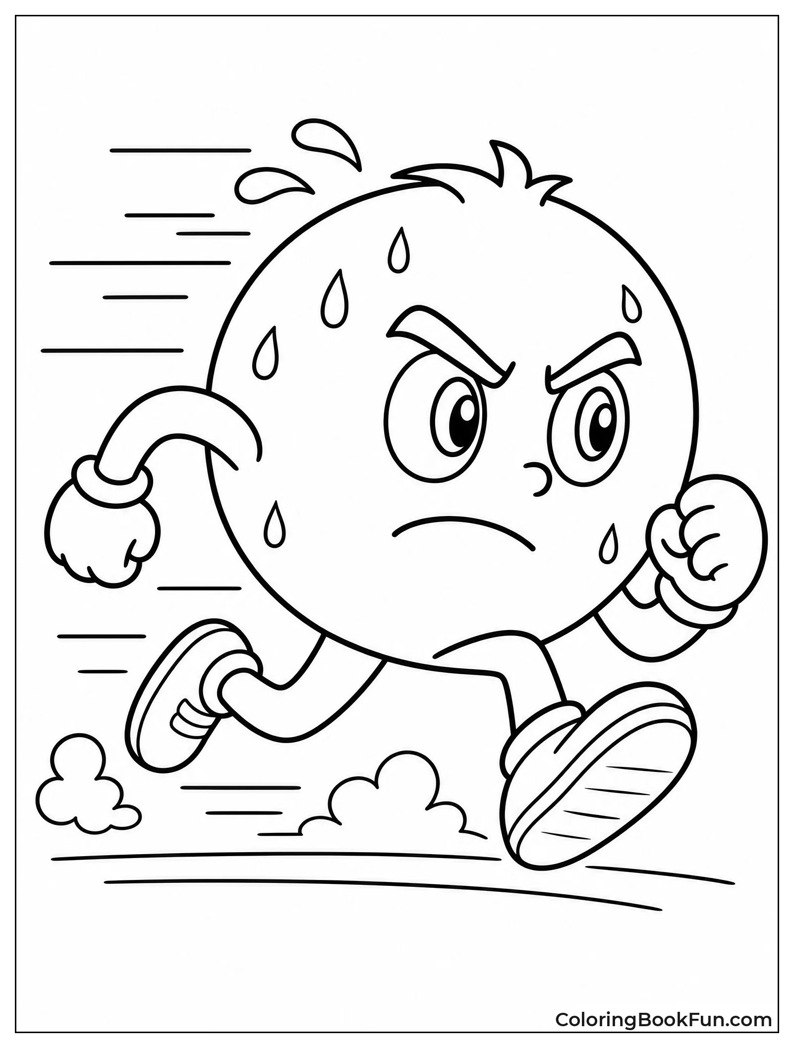 Running Face with Motion Lines