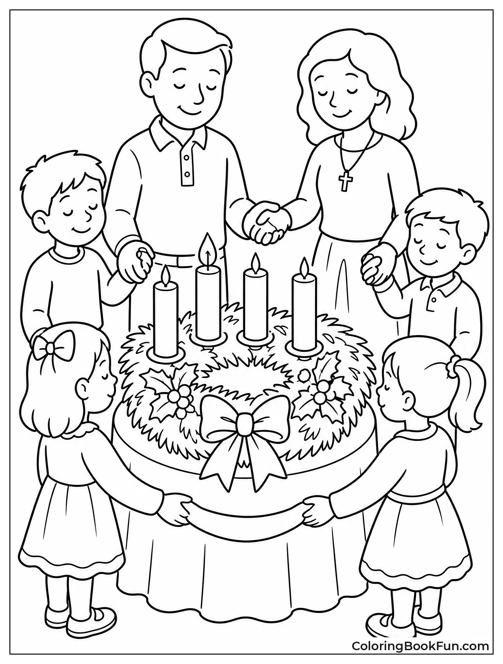 Family Prays Around the Advent Wreath