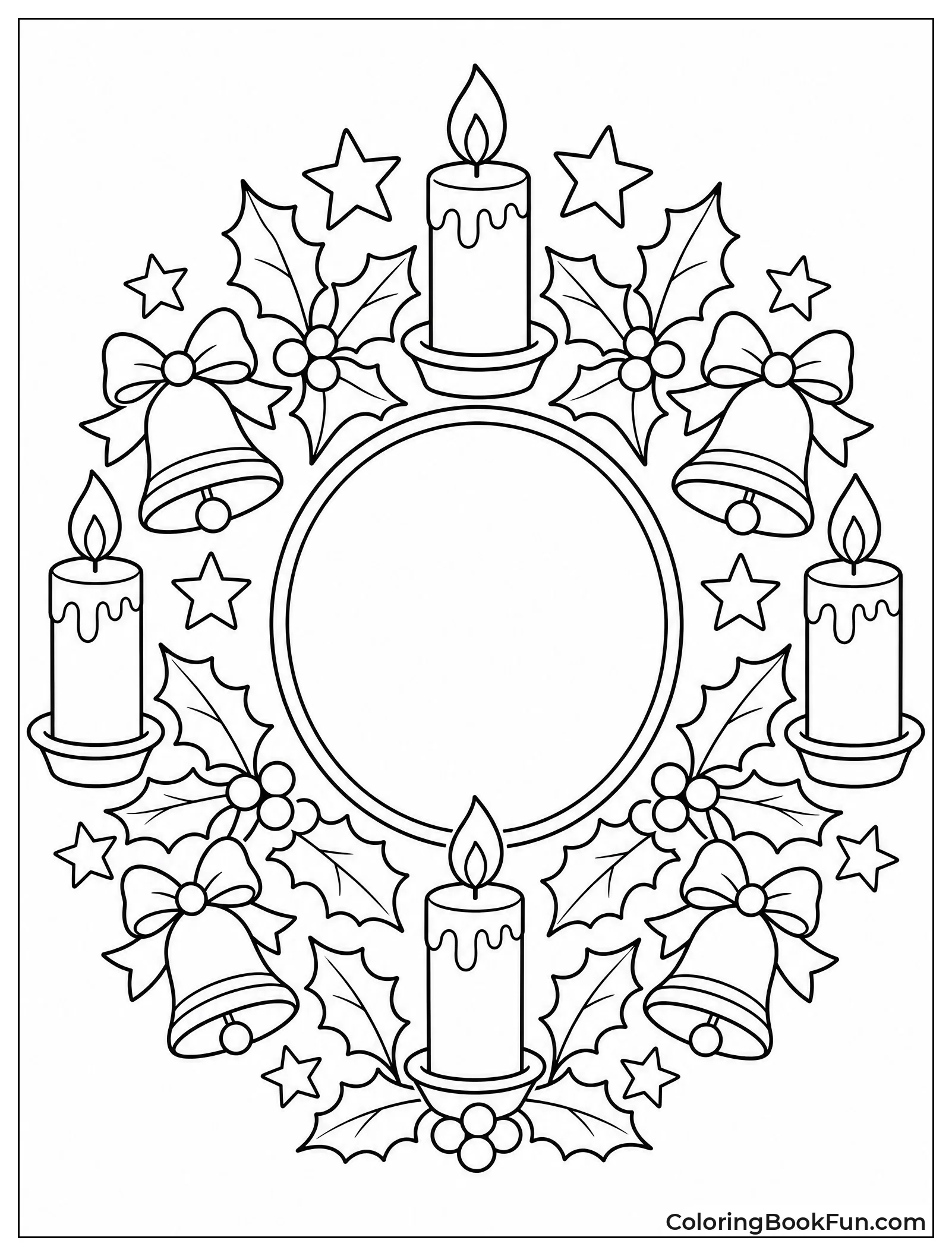 Advent Mandala Filled with Candles and Stars