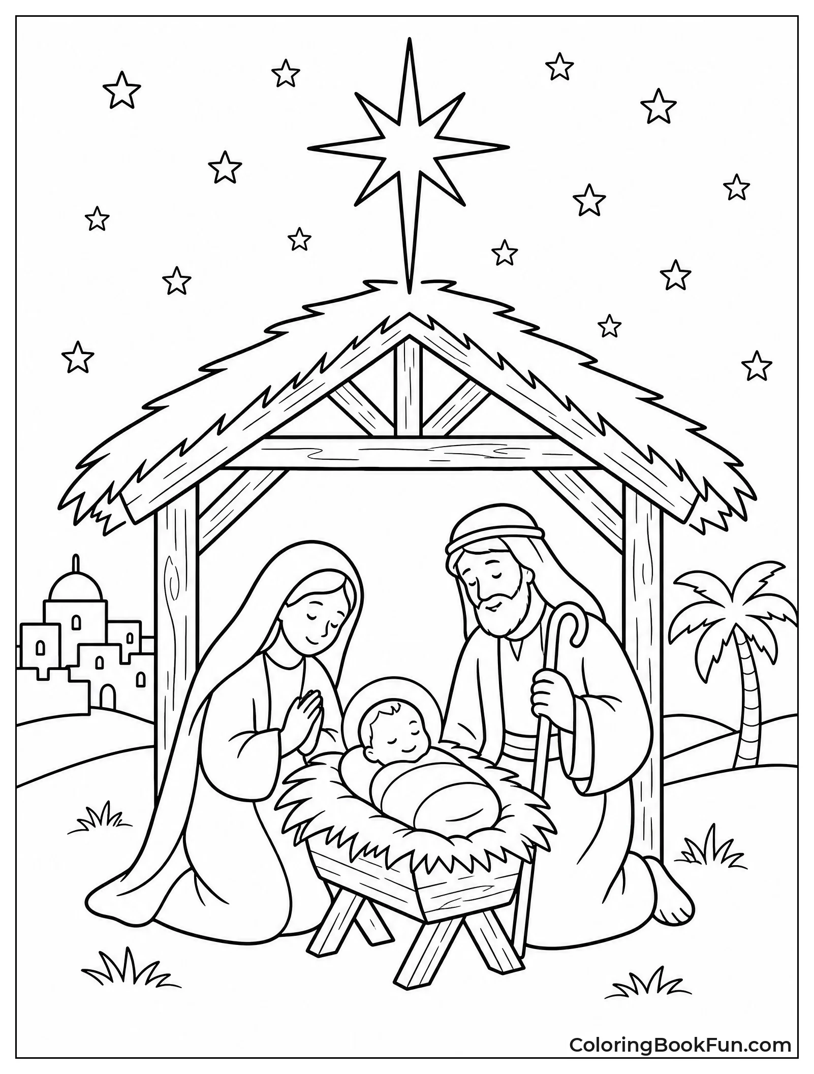 Nativity Scene in Humble Stable