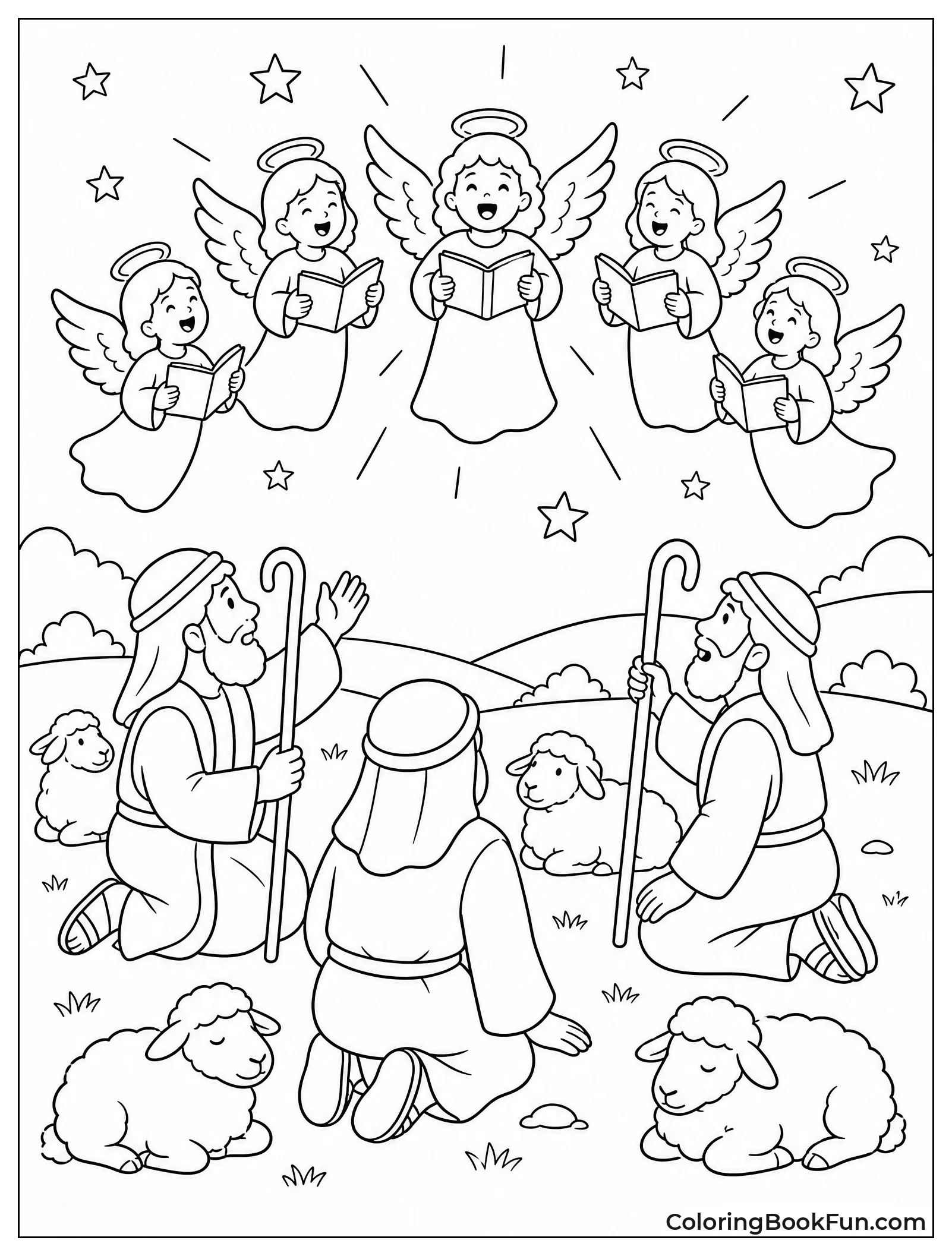 Shepherds Hear Angels Sing Good News