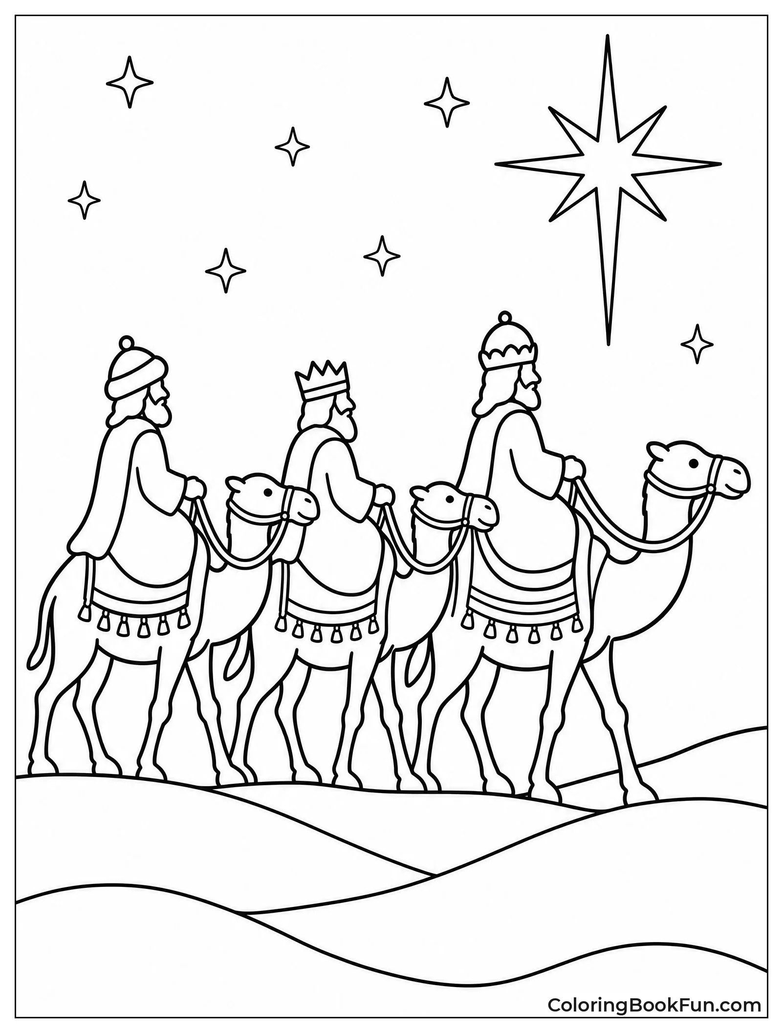 Wise Men Follow Bright Star on Camels