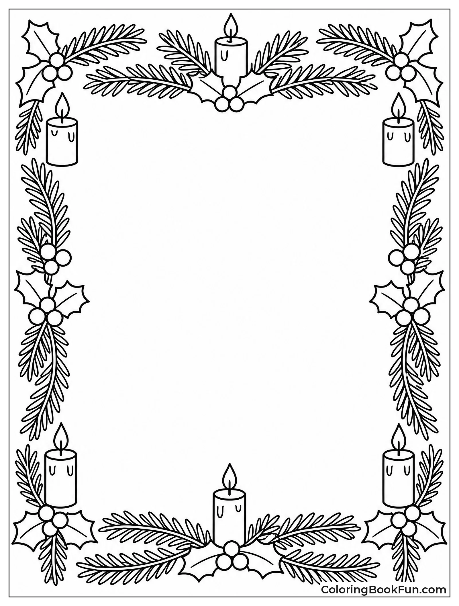 Advent Wreath Border Made of Pine
