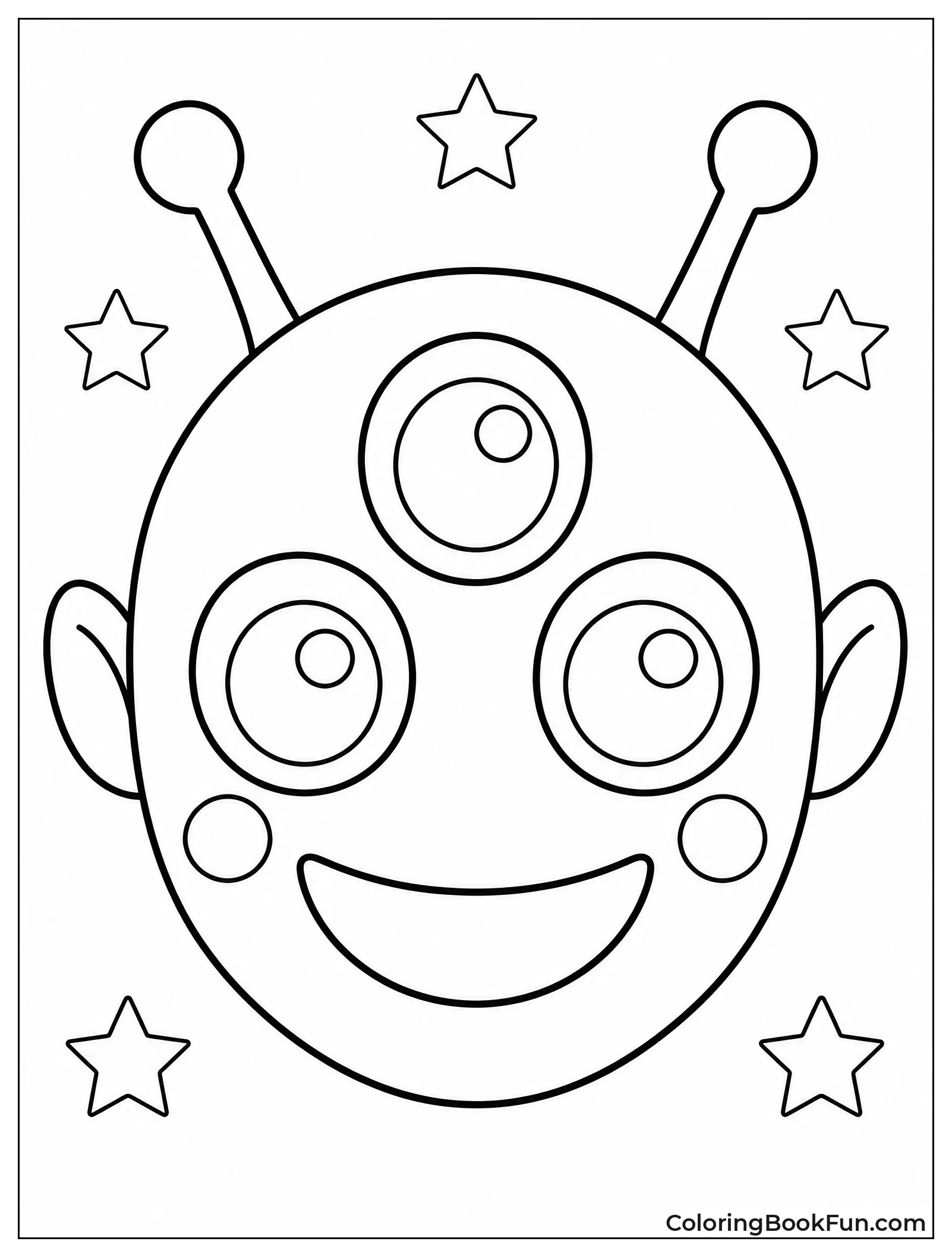 Alien Face with Three Eyes